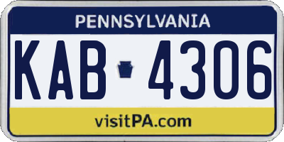 PA license plate KAB4306