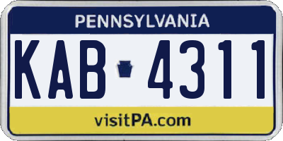 PA license plate KAB4311