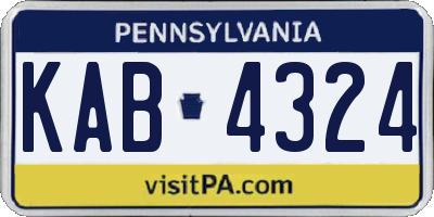 PA license plate KAB4324