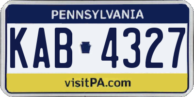 PA license plate KAB4327