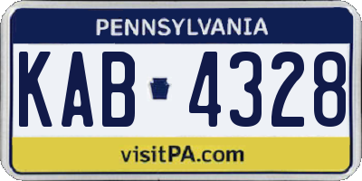 PA license plate KAB4328