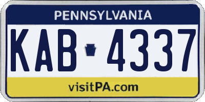 PA license plate KAB4337
