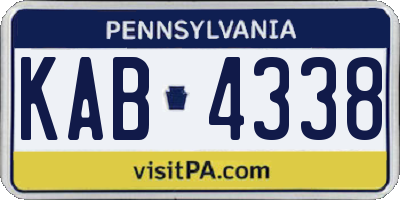 PA license plate KAB4338