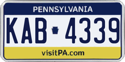 PA license plate KAB4339