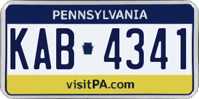 PA license plate KAB4341