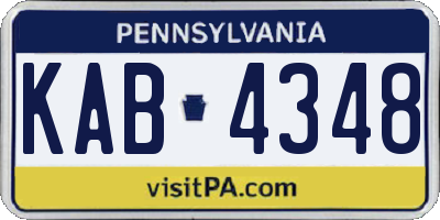 PA license plate KAB4348