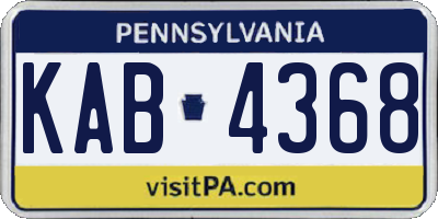 PA license plate KAB4368