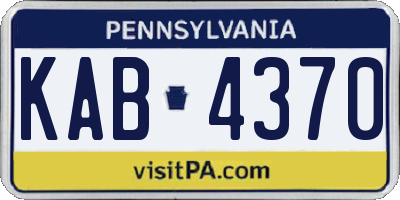 PA license plate KAB4370