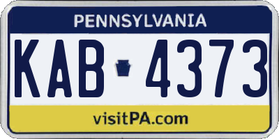 PA license plate KAB4373