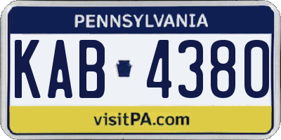 PA license plate KAB4380