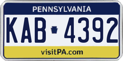 PA license plate KAB4392