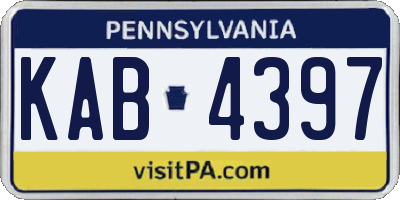 PA license plate KAB4397