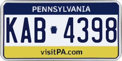 PA license plate KAB4398