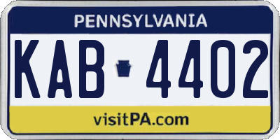 PA license plate KAB4402