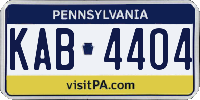 PA license plate KAB4404