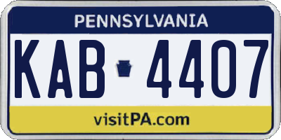 PA license plate KAB4407