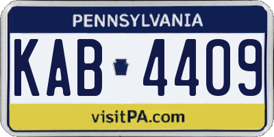 PA license plate KAB4409