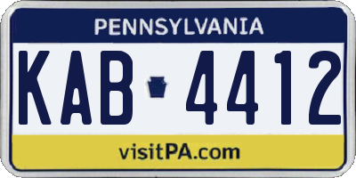 PA license plate KAB4412