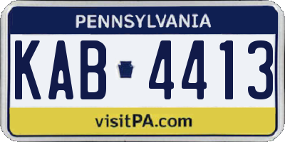 PA license plate KAB4413