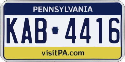 PA license plate KAB4416