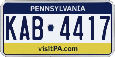 PA license plate KAB4417