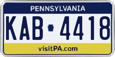 PA license plate KAB4418