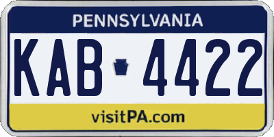 PA license plate KAB4422