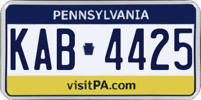 PA license plate KAB4425