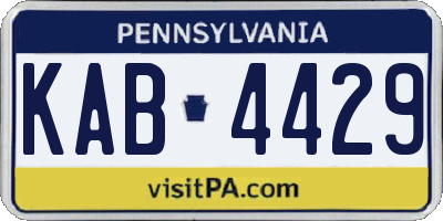 PA license plate KAB4429