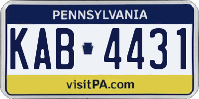 PA license plate KAB4431