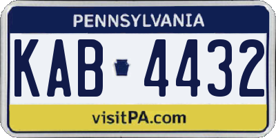 PA license plate KAB4432