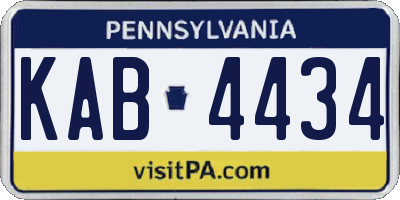 PA license plate KAB4434