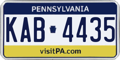 PA license plate KAB4435