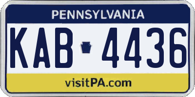 PA license plate KAB4436
