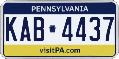 PA license plate KAB4437