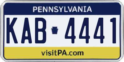 PA license plate KAB4441