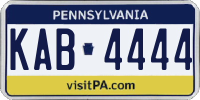 PA license plate KAB4444