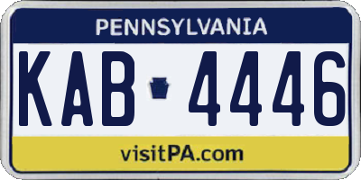PA license plate KAB4446