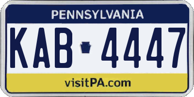 PA license plate KAB4447