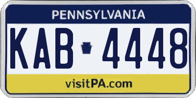 PA license plate KAB4448
