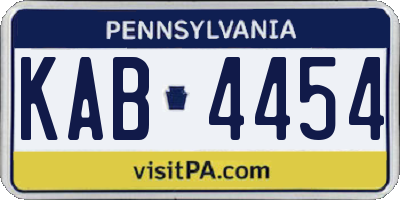 PA license plate KAB4454