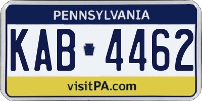 PA license plate KAB4462