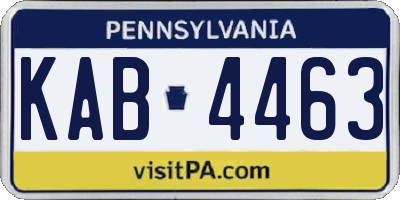 PA license plate KAB4463