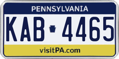 PA license plate KAB4465