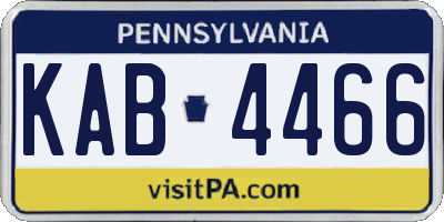 PA license plate KAB4466