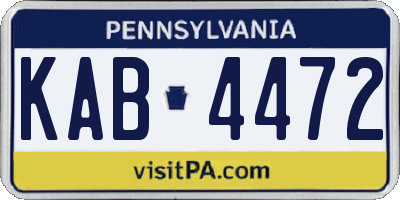 PA license plate KAB4472