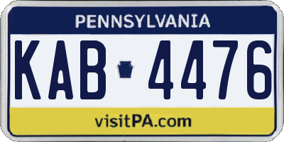 PA license plate KAB4476