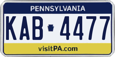 PA license plate KAB4477