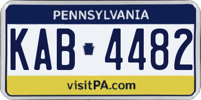 PA license plate KAB4482