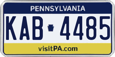 PA license plate KAB4485